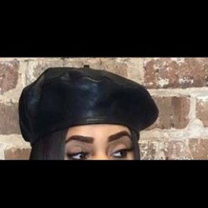 NWOT! Faux leather beret